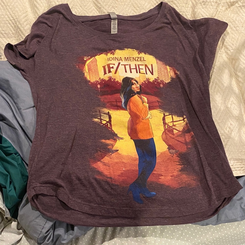 Broadway show IF/THEN Purple Graphic T-Shirt with Idina Menzel rare